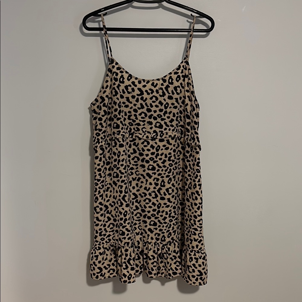 Leopard Print Spaghetti Strap Dress